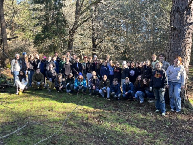 HELPING: West Seattle High School Earth Club’s MLK Day of Service work at Lincoln Park