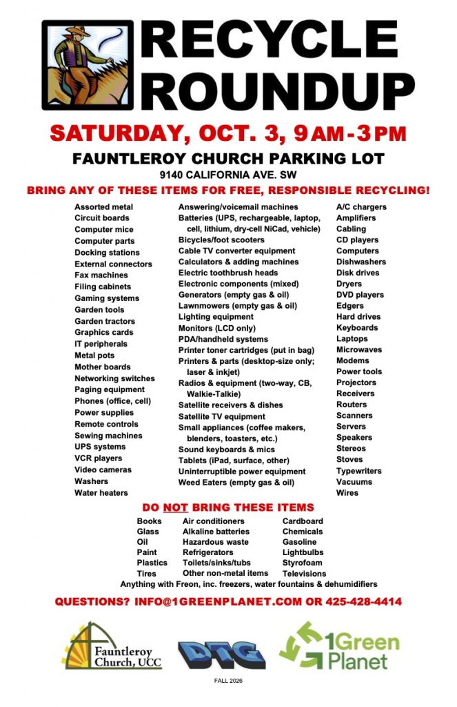 West Seattle Blog… | COUNTDOWN: One week until fall Recycle Roundup at ...