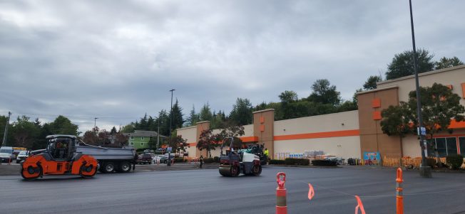 BIZNOTE: Parking-lot work at The Home Depot too
