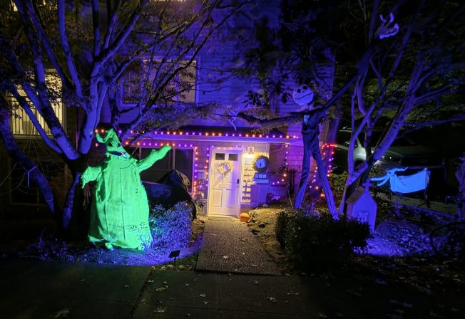 WEST SEATTLE HALLOWEEN: Nightmare Before Christmas, by night and by day